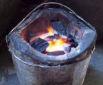 Burning Charcoal Stock Photo