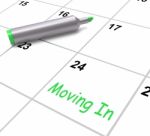 Moving In Calendar Shows New House Or Place Of Residence Stock Photo