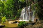 Waterfall In Nature Stock Photo