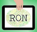 Ron Currency Means Worldwide Trading And Banknotes Stock Photo