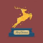 Golden Christmas Reindeer Stock Photo
