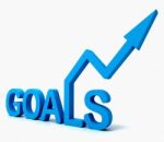 Blue Goals Word Shows Objectives Hope And Future Stock Photo