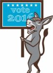 Vote 2016 Democrat Donkey Mascot Cartoon Stock Photo