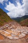 Inca Salt Farm Stock Photo