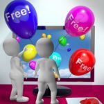 Balloons With Free Showing Freebies And Promotions Online Stock Photo