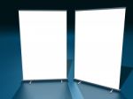Blank Roll Up Banner Stock Photo