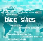 Blog Sites Represents Host Domain And Text Stock Photo