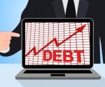 Debt Graph Chart Displays Increase Financial Indebted Stock Photo