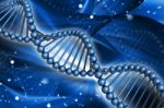 Dna In Blue Background Stock Photo