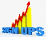 Increase Sign Ups Represents Improvement Plan And Advance Stock Photo