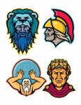 Roman And Greek Heroes Mascot Collection Stock Photo
