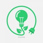 Green Eco Power Lightbulb Stock Photo