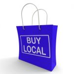 Buy Local Shopping Bag Shows Buying Nearby Trade Stock Photo