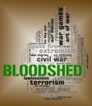 Bloodshed Word Represents Military Action And Battle Stock Photo