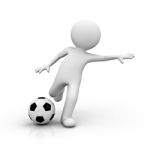 3d Man Playing Soccer Stock Photo