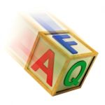 Faq Wooden Block Means Questions Inquiries And Answers Stock Photo