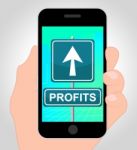 Profits Online Shows Revenue Growth 3d Illustration Stock Photo