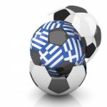 Greece Soccer Ball Isolated White Background Stock Photo