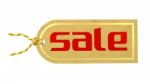 Sale Tag Printed On A Classic Paper With Golden Border Stock Photo
