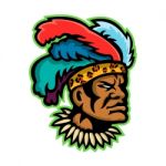 Zulu Warrior Head Mascot Stock Photo