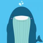 Cute Big Fat Whale Smile And Wink Stock Photo