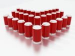 Red Drink Cans Stock Photo