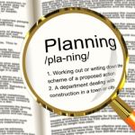 Planning Definition Magnifier Stock Photo