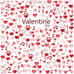 Template Background Valentine's Day, Love Icon Stock Photo