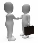 Handshake Businessmen Shows Deal Illustration And Contract 3d Re Stock Photo