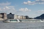 River Cruise Along The Danube River In Budapest Stock Photo