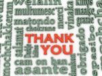 3d Thank You Word Cloud Background, All Languages Stock Photo
