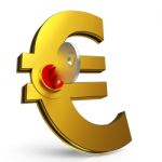 Euro Key Shows Savings And Finance Stock Photo
