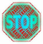 Stop Fraud Indicates Warning Sign And Control Stock Photo