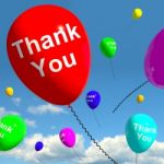 Balloons Floating With Thank You Stock Photo