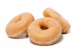 Donuts Over White Background Stock Photo