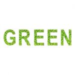 English Alphabet Of Green Made From Green Grass On White Background For Isolated Stock Photo