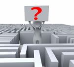 Question In Maze Shows Confusion Stock Photo