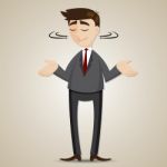 Cartoon Businessman Shrug Shoulder Stock Photo