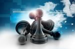 Black Pawn Isolated On Attractive Colour Stock Photo