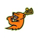 Mongoose Lacrosse Mascot Stock Photo