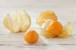 Cape Gooseberry Physalis Fruit Ground Cherry Organic Food Vegetabl Stock Photo