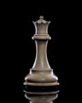 Black And White Queen Of Chess Setup On Dark Background . Leader Stock Photo