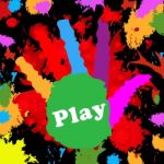 Play Handprint Represents Free Time And Kids Stock Photo