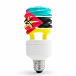 Flag Of Mozambique On Bulb Stock Photo