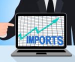 Imports Graph Chart Displays Increase Purchase Abroad Stock Photo