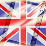 Union Jack Represents British Flag And Background Stock Photo