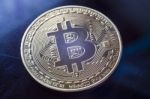 Bitcoin Currency Coin Extreme Close-up Stock Photo