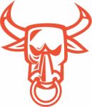 Bull Cow Head Nose Ring Cartoon Stock Photo