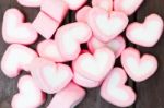 Heart Shape Of Marshmallows Stock Photo