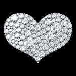 Diamond Heart On Black Background Stock Photo